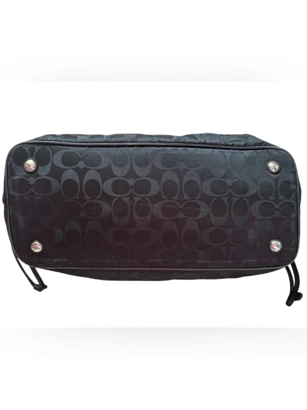Coach Black Signature Shoulder Bag with Cherry Charm